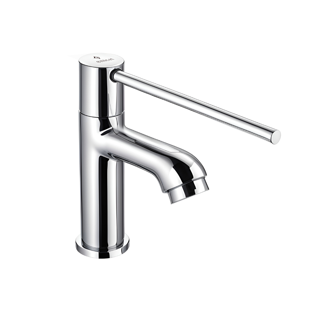 Enicet Pillar Cock, Brass Build, Chrome Finish, Long Hnadle, Elbow/Wrist Operated, Sink Tap