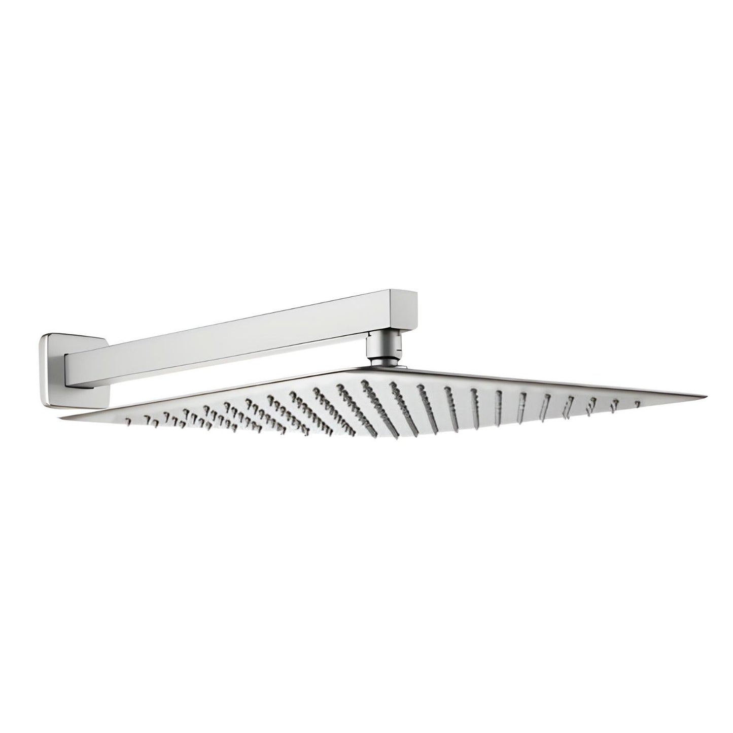 ENICET 8 Inch Shower, Stainless Steel 304, Ultra Slim, Rain FLow, Shower With Arm & Flange, 8X8 Square Shower Head For Bathroom, Easy to Clean Soft Rubber Nozzles