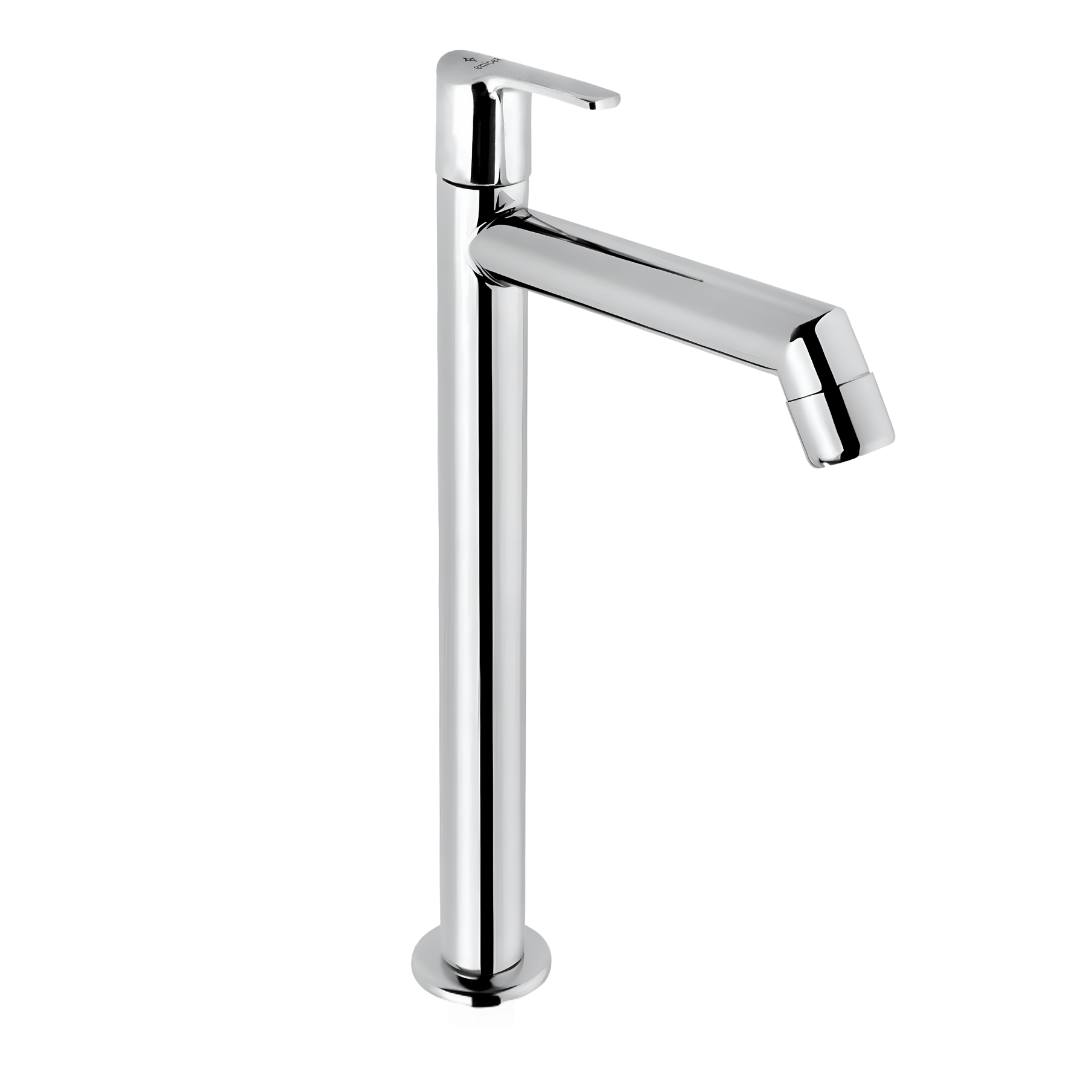 ENICET High Neck Pillar Cock, Chrome Finish, 12 inch Tall Extended Body, Foam Flow, Wash Basin Pillar Tap, Sink Tap for Kitchen and Bathroom