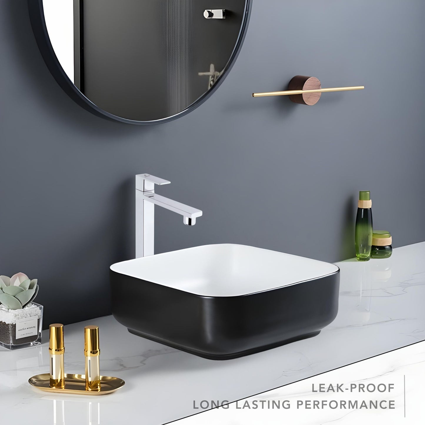 ENICET High Neck Pillar Cock, Chrome Finish, 12 inch Tall Extended Body, Foam Flow, Wash Basin Pillar Tap, Sink Tap for Kitchen and Bathroom