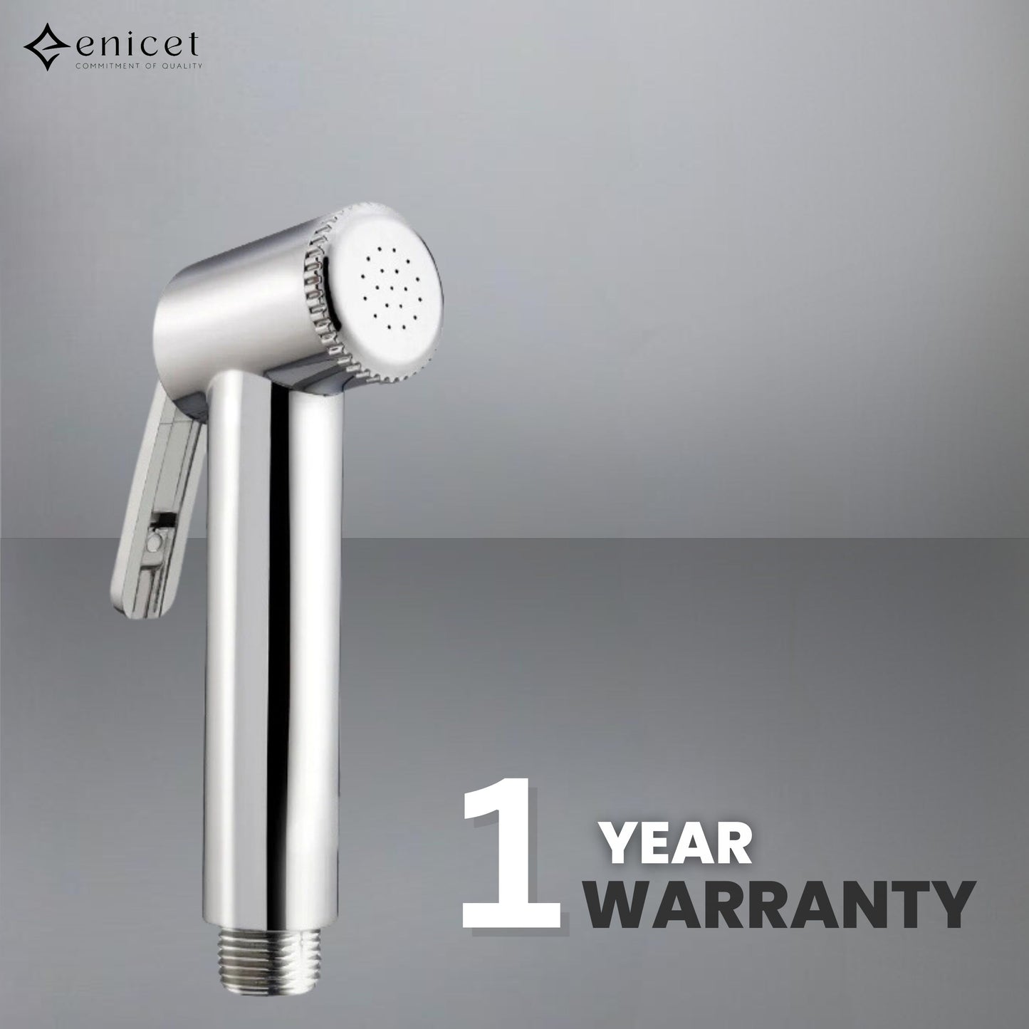 Enicet ABS Health Faucet Gun, Jet Spray for Toilet, Hand Bidet Spray, Chrome Finish, Silver