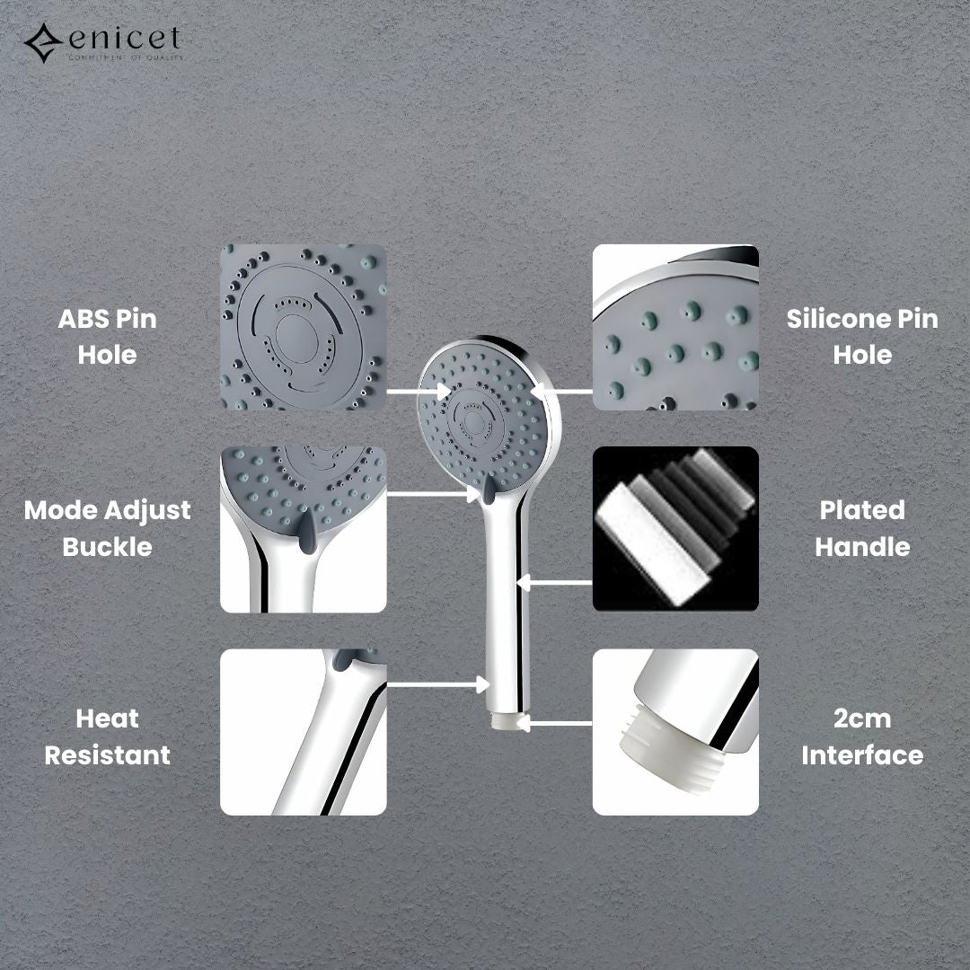 Enicet rust-resistan Wallmixer with overhead shower and handshower Wallmixer with Shower & Handshower