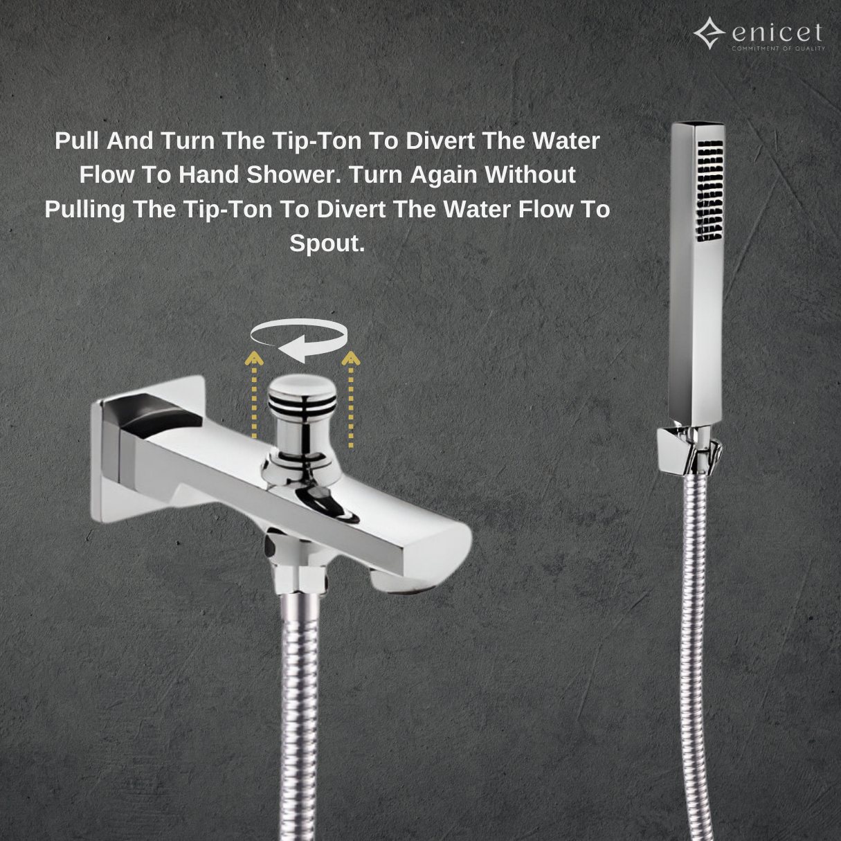 Enicet 4 Outlet Body Jet Diverter Set, 12 Inch Overhead Shower, 6 Jet Showers, Brass Build, High Flow, Shower Full Set, Diverter Combo, Hot and Cold Water Mixer