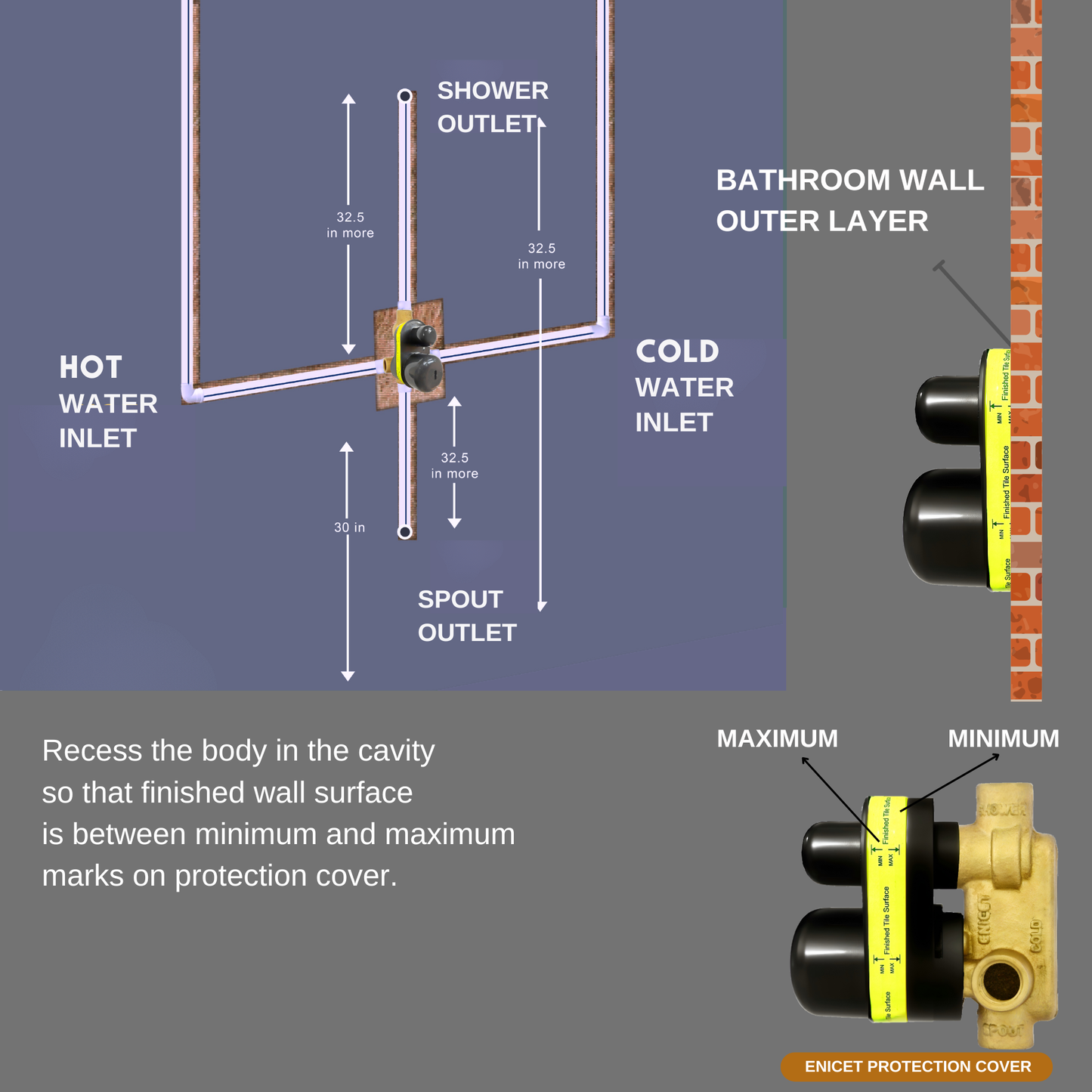 Enicet Brass High Flow Diverter Set With Spout and Shower, Chrome Finish, Single Lever Diverter Set For Bathroom, Bathroom Shower Set, Shower System, Mixer Tap Set