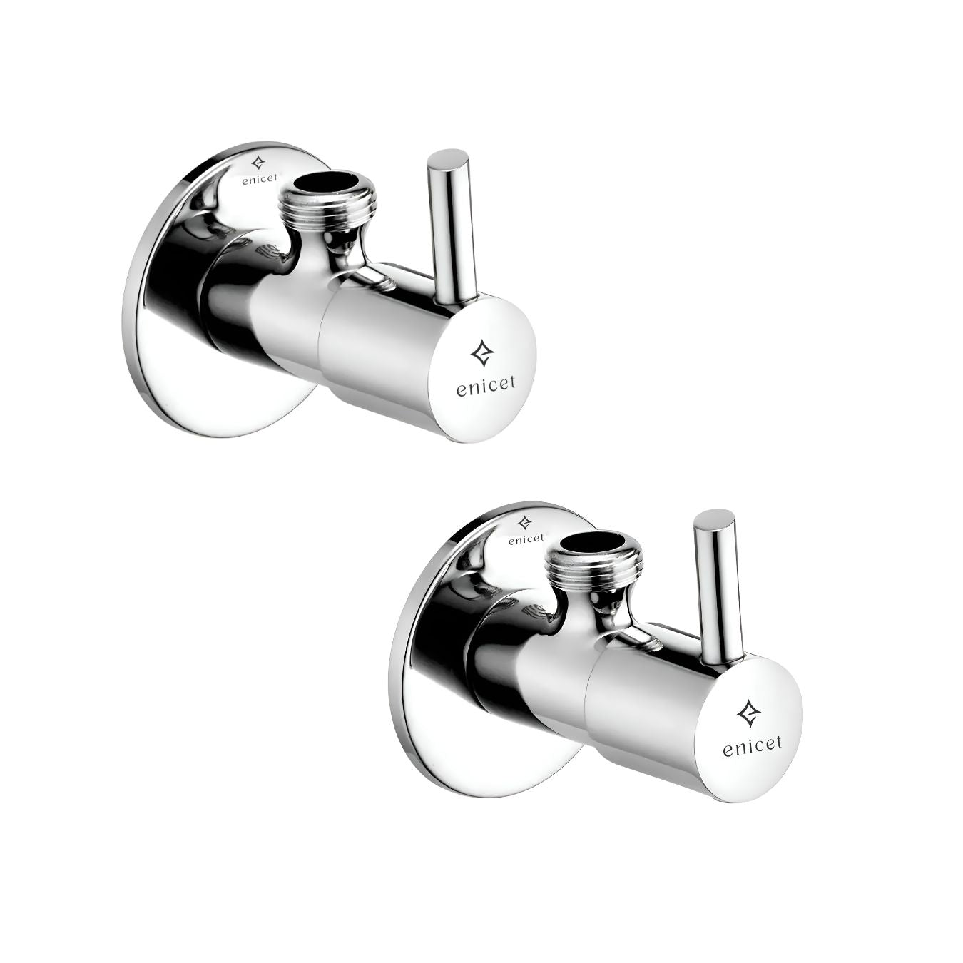 ENICET rust-resistant Angle Valve With Wall Flange, Angle Wall for Bathroom and wash Basin, Wall Angle for washroom, Angle Cocke for Kitchen (Pack of 2)
