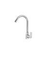 Swan Neck Pillar Cock with Extended Spout Chrome Finish | Enicet - Enicet Bathware