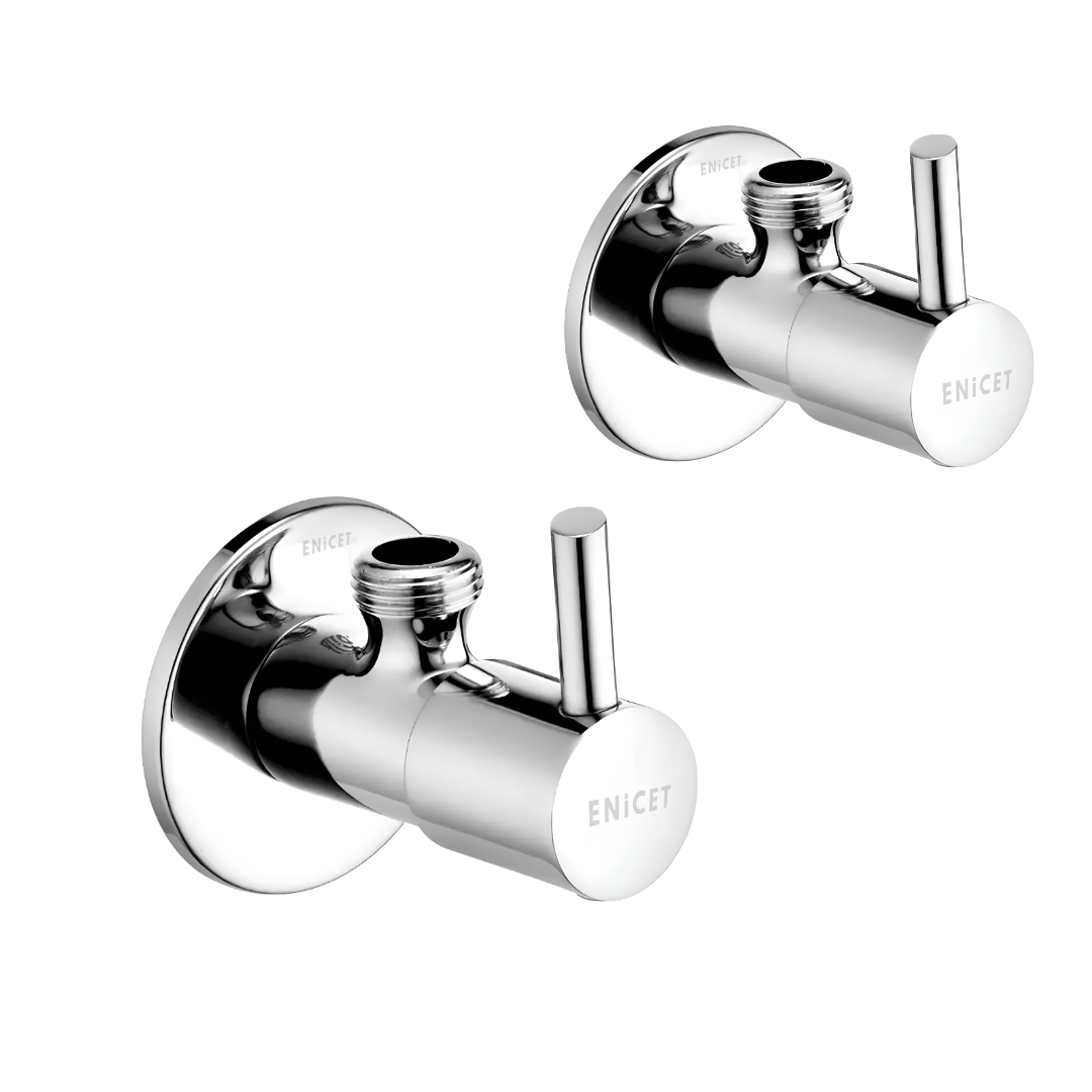 ENICET rust-resistant Angle Valve With Wall Flange, Angle Wall for Bathroom and wash Basin, Wall Angle for washroom, Angle Cocke for Kitchen (Pack of 2)