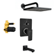 Brass High Flow Shower Diverter - ENICET 12 Inch Matte Black Set