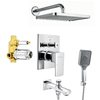 High Flow Shower Diverter Set with 12-Inch Rain Shower, Hand Shower & Spout | Chrome Finish Single Lever Concealed Bathroom Mixer Tap | Heavy-Duty N53 Grade Shower System - Enicet Bathware