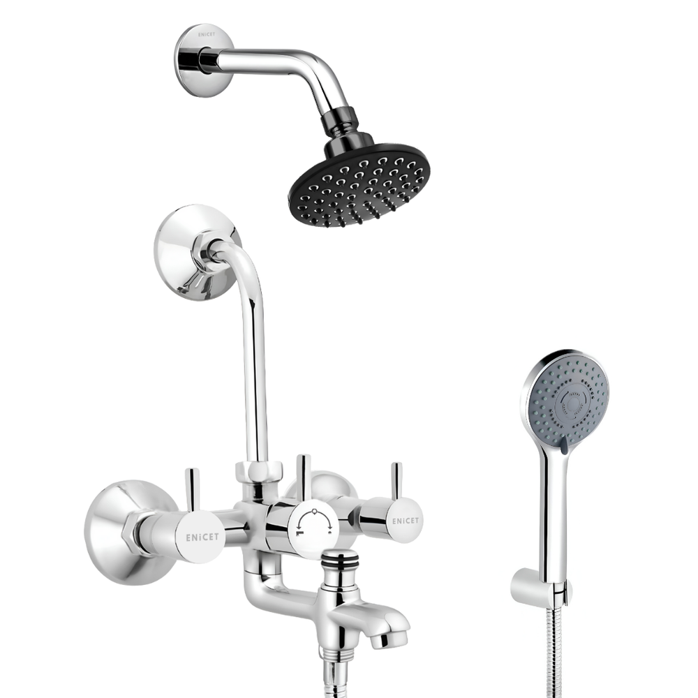 Wall Mixer with Shower - ENICET Rust-Resistant 3-in-1 Tap Set - Enicet Bathware