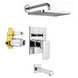 Brass High Flow Shower Diverter Set with 12-Inch Rain Shower & Spout | Chrome Finish Single Lever Concealed Bathroom Mixer Tap | Heavy-Duty N53 Grade Shower System