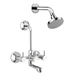 ENICET Brass Wall Mixer With Overhead Shower, 190mm Long Bend Pipe, Chrome Finish, Shower Set, Wall Mixer for Bathroom, Water Mixer for Bathroom 2 in 1 wall mixer