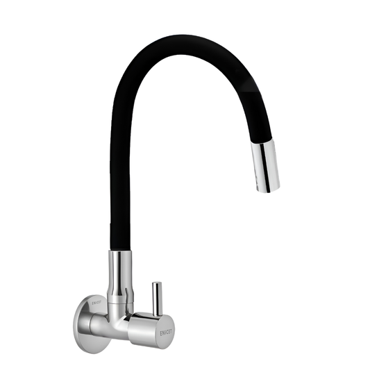 Enicet Sink Faucet with Flexible Spout, 360 Rotating Swivel Swinging Spout, Brass Build, Silicon Coated, Kitchen Sink Tap, Tap for Kitchen Sink, Wash Basin Tap
