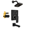 Brass High Flow Diverter Set With Overhead Shower, Black Finish, Bathroom Shower Set, Shower System, Hot And Cold Water Mixer Tap (Black Set) - Enicet Bathware