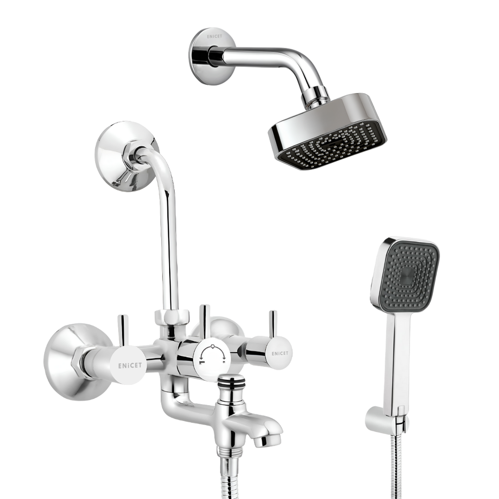Wall Mixer with Overhead Shower - ENICET Premium Brass Set - Enicet Bathware