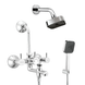 ENICET Premium Wall Mixer with Overhead & Hand Shower | High-Flow Brass Body | Chrome Finish
