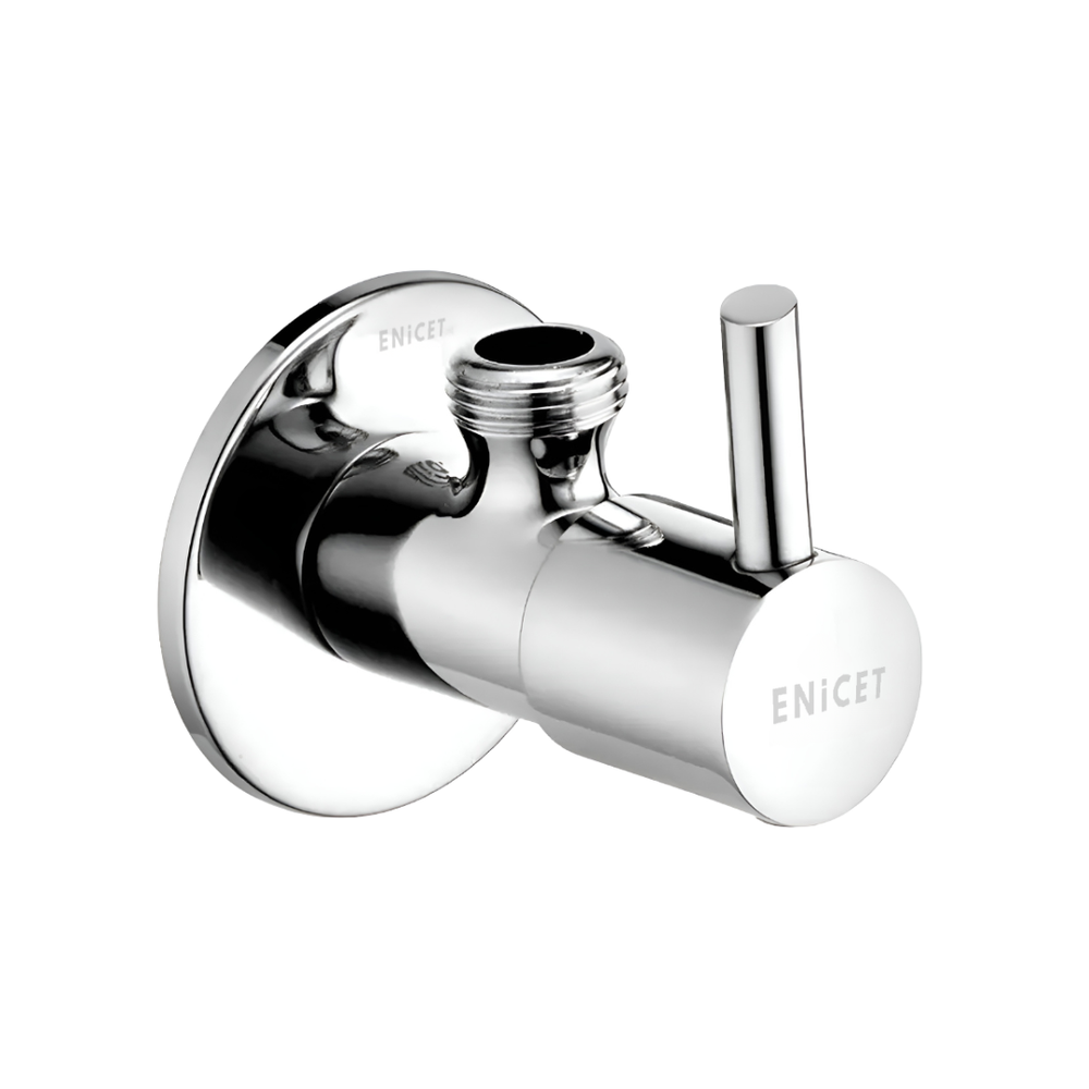 Brass Angle Valve - ENICET Chrome Wall Mounted Tap with Flange - Enicet Bathware