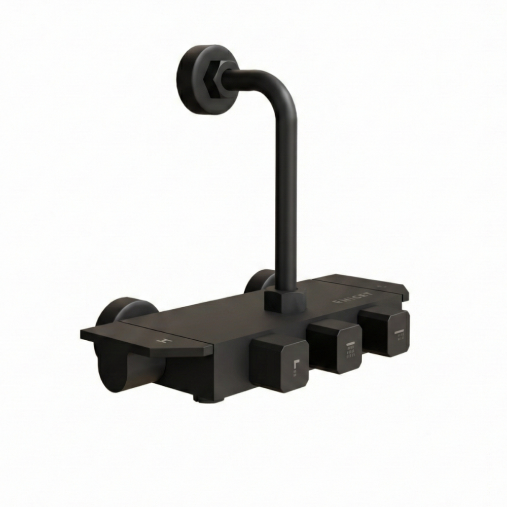 Matte Black Wall Mixer - ENICET Piano Aluminium Bathroom Tap - Enicet Bathware