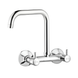 ENICET Sink Mixer with Extended Spout, Chrome Finish, 360 Degree Swinging Swivel Spout, Kitchen Sink Tap Hot and Cold Water Mixer