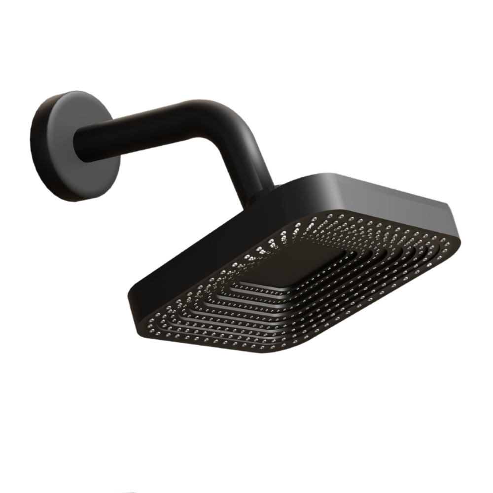 ABS OVERHEAD SHOWER SQURE SAFARI -6X6 SET MATTE BLACK - Enicet Bathware