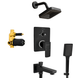 ENICET Matte Black Rain Shower System with Diverter, 6X6 Head shower & Hand Show