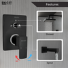 Brass High Flow Shower Diverter - ENICET 12 Inch Matte Black Set - Enicet Bathware