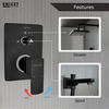 ENICET Matte Black Concealed Shower Set with 7X11 Overhead & Hand Shower | Brass Bathroom Fittings - Enicet Bathware