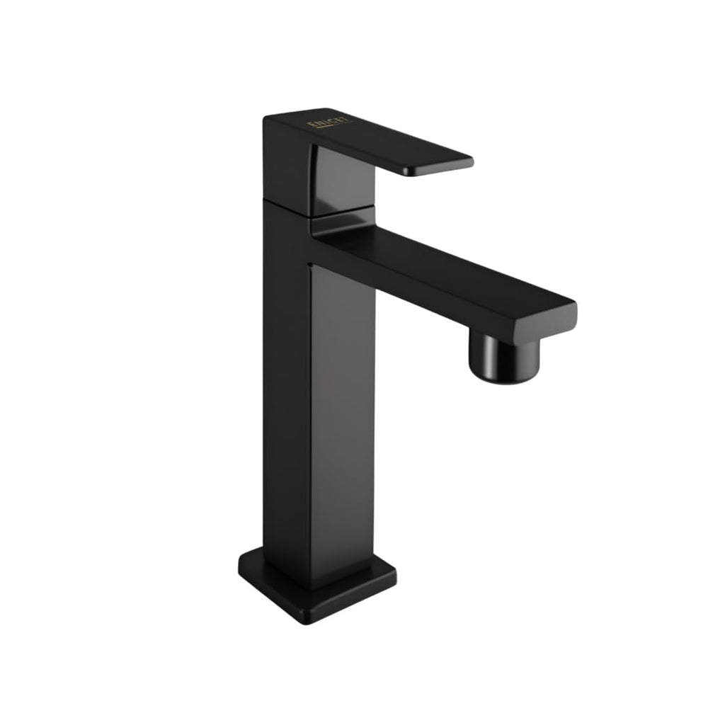Matte Black Basin Tap - ENICET 6 Inch High Neck Pillar Cock - Enicet Bathware