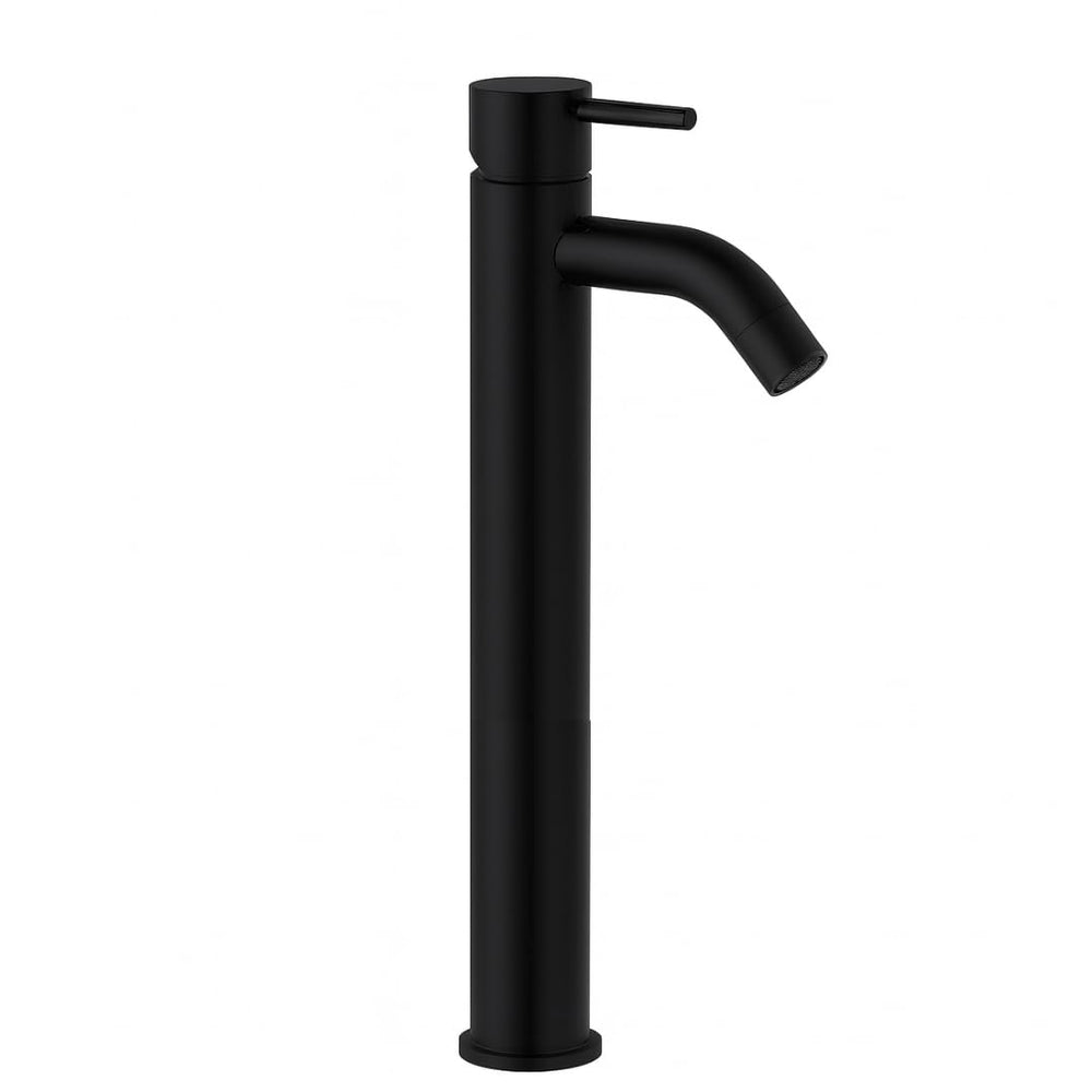 Black Basin Mixer Tap 12 Inch - Single Lever Brass Pillar Cock | Hot Cold Water Mixer - Enicet Bathware