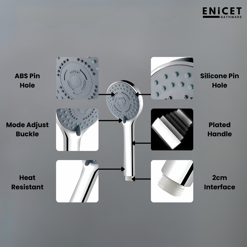 Brass Wall Mixer with Hand Shower - ENICET Chrome Shower Set - Enicet Bathware