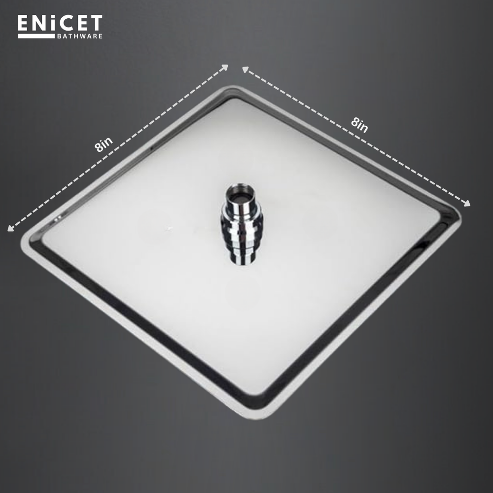 8 Inch Rainfall Shower Head - ENICET Slim SS304 Square Shower - Enicet Bathware