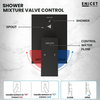 Brass High Flow Diverter Set With Overhead Shower, Black Finish, Bathroom Shower Set, Shower System, Hot And Cold Water Mixer Tap (Black Set) - Enicet Bathware