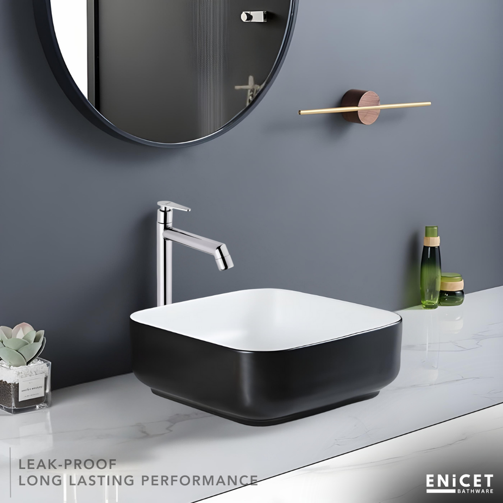 High Neck Pillar Tap - ENICET 12-Inch SS-304 Chrome Basin Faucet - Enicet Bathware