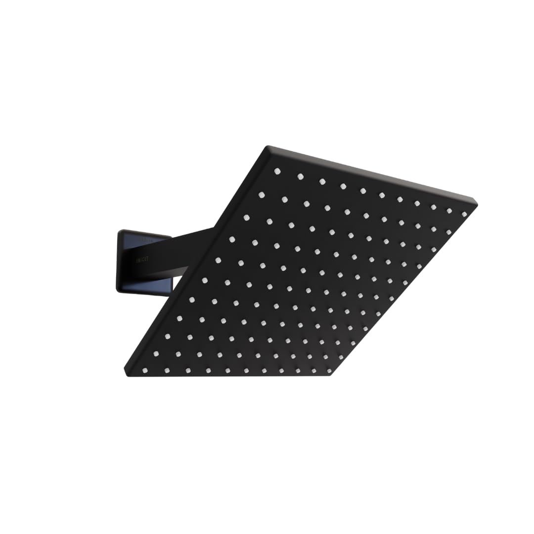 Enicet Shower With Arm, High Pressure Shower, Stainless Steel, Shower Head For Bathroom, Bathroom Shower Set Made Black 6X6