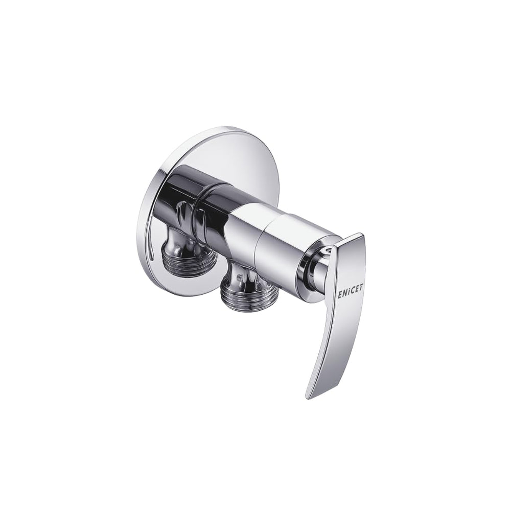 Brass Angle Valve with Wall Flange - ENICET Chrome Bathroom Tap - Enicet Bathware