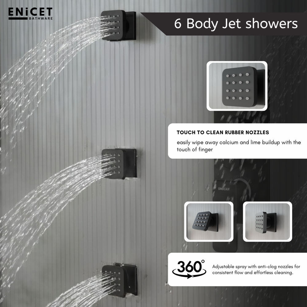 4 Outlet Body Jet Diverter Set - ENICET Matte Black Shower - Enicet Bathware