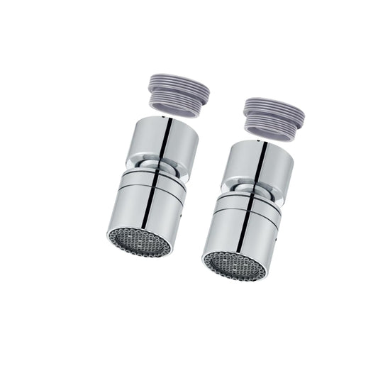 ENICET Tap Extension for Kitchen Sink, Dual Flow, Set of 2, Stainless Steel, 360 Degree Rotating, Smooth Foam Flow, Compatible for Male & Female Threads, Kitchen Tap Aerator Attachment (AEA10502)