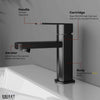 Black Basin Mixer Tap 6 Inch - Single Lever Brass Pillar Cock | Hot Cold Water Mixer