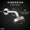 Black Overhead Rain Shower - ENICET 4 Inch Square ABS Head