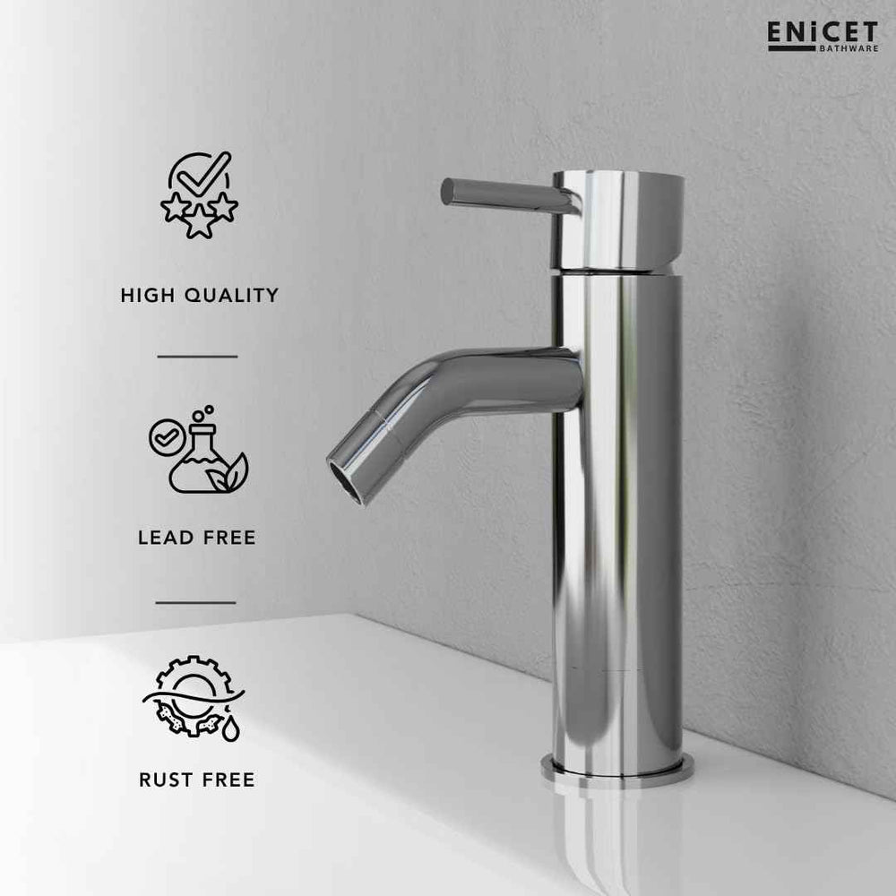 Brass Basin Mixer Tap - ENICET Chrome Single Lever Faucet