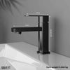 Black Basin Mixer Tap 6 Inch - Single Lever Brass Pillar Cock | Hot Cold Water Mixer