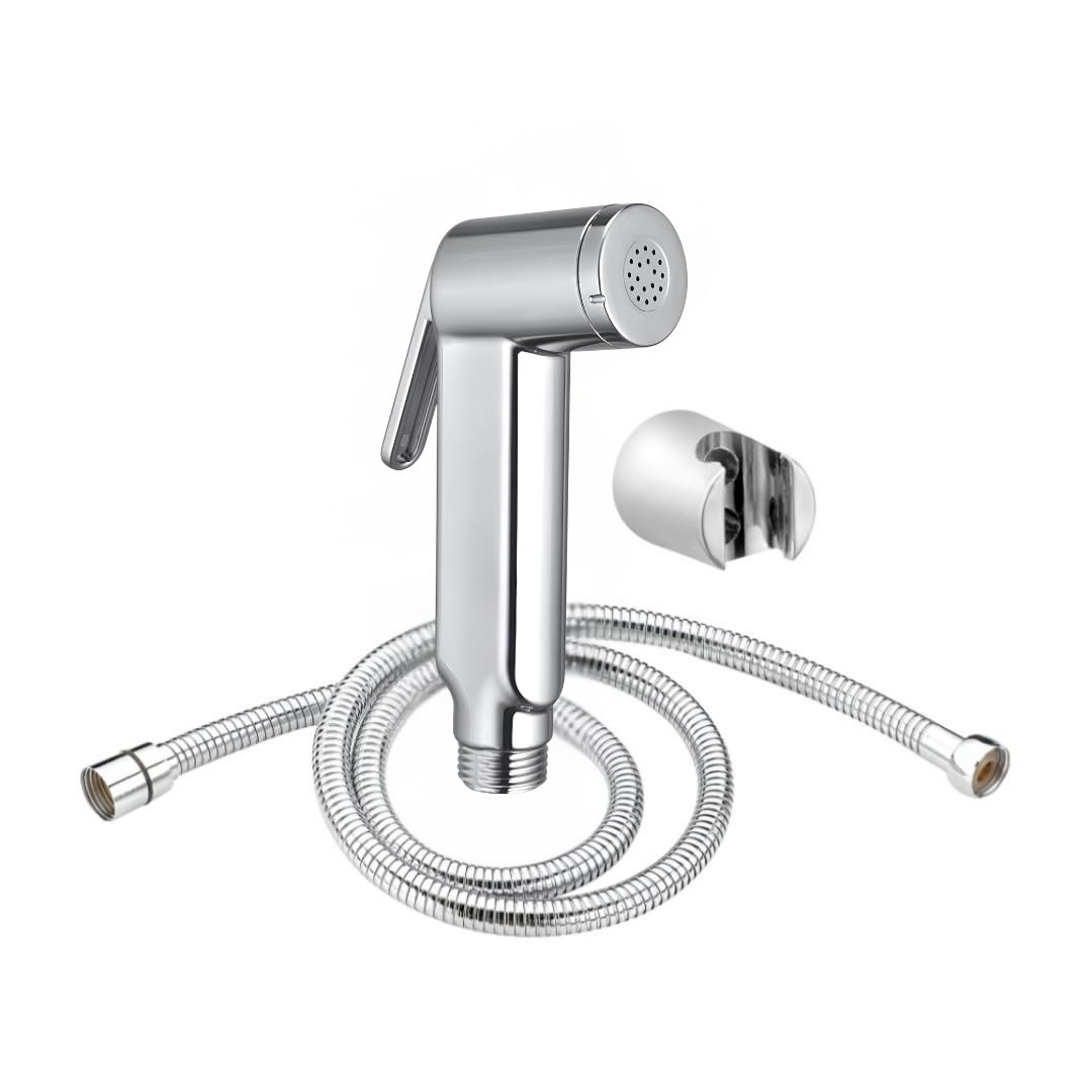 ENICET Health Faucet Gun, ABS, Chrome Finish, Jet Spray Gun, Bidet Spray for Toilet, Toilet Accessories, Hand Bidet, Flush Gun, Faucet for Toilet