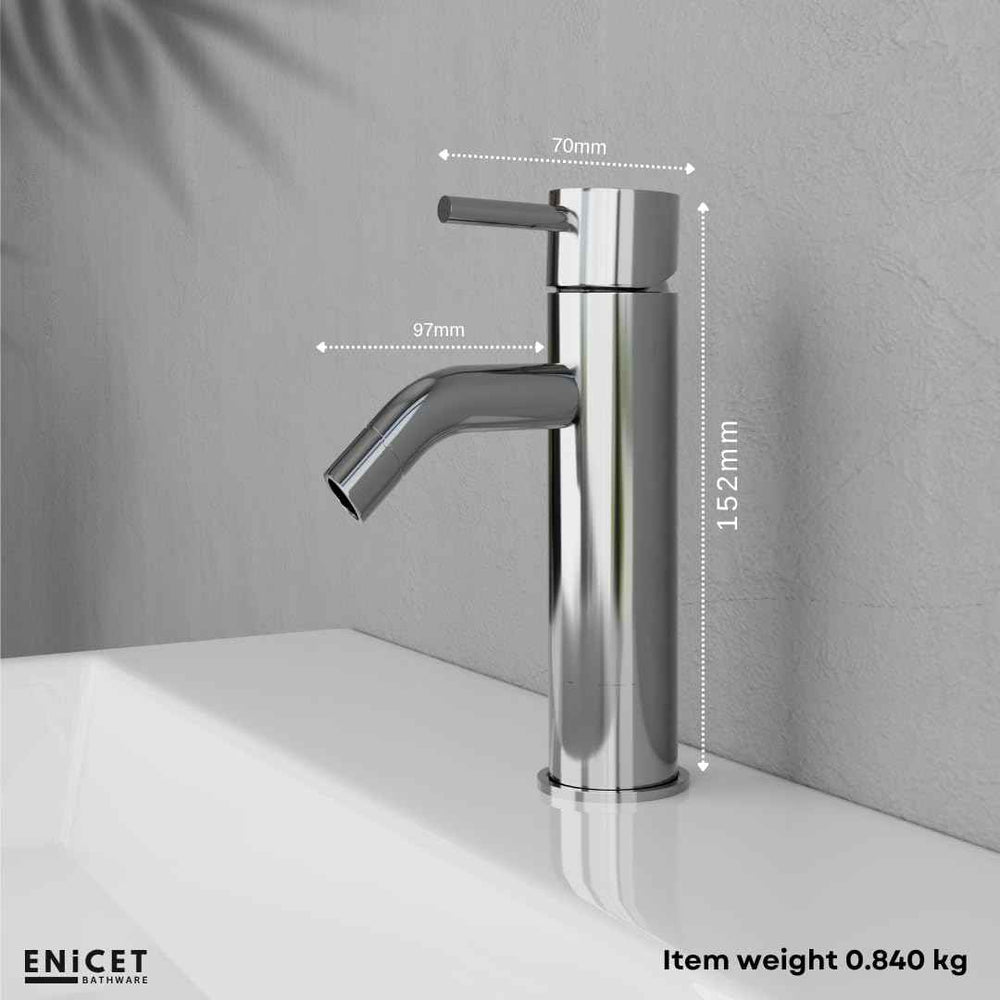 Brass Basin Mixer Tap - ENICET Chrome Single Lever Faucet