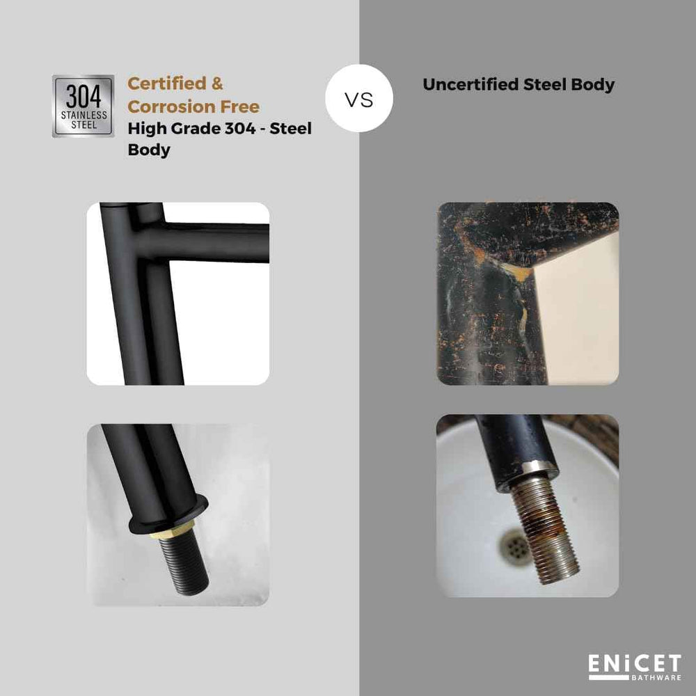 High Neck Pillar Tap - ENICET 12 Inch SS-304 Chrome Basin Tap