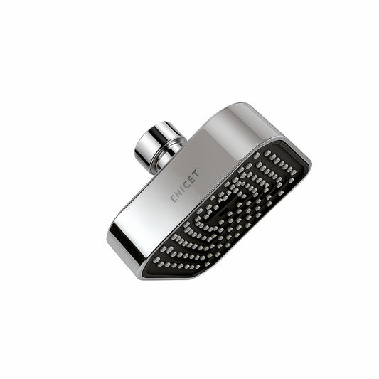 ENICET ABS Shower Head For Bathroom, 4 Inch Overhead Rain Shower, Soft Easy To Clean Rubber Nozzles, Without Arm, High Pressure Round Sawar, 1 Year Warranty (4 INCH SQUARE BLACk)