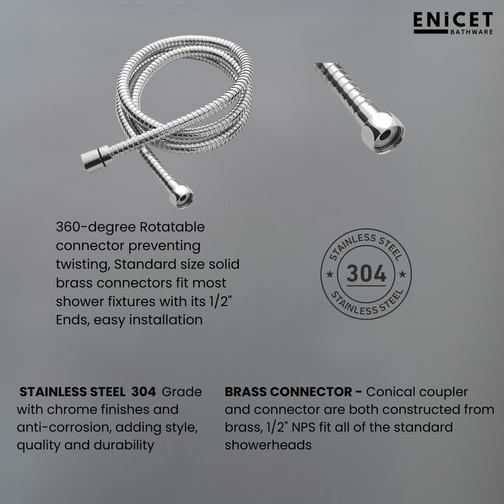 Brass Wall Mixer with Hand Shower - ENICET Chrome Shower Set - Enicet Bathware