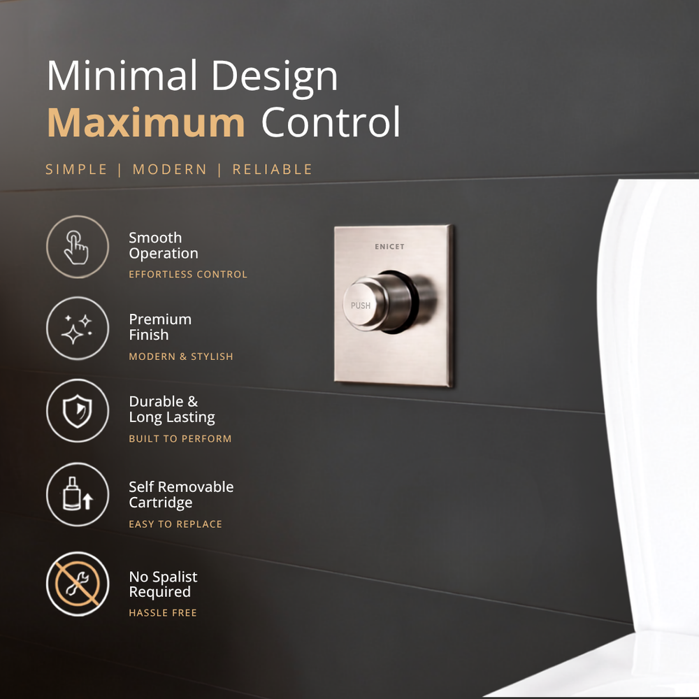 ENICET Concealed WC Flush Valve With Push Button And Cartridge