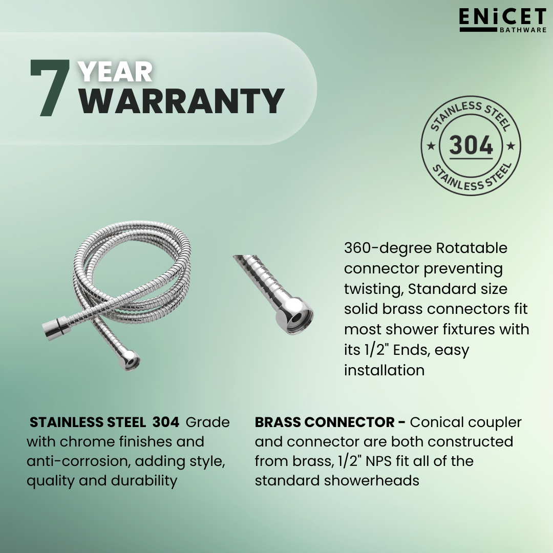 Enicet rust-resistant Wallmixer with overhead shower and handshower (Wallmixer with Shower & Handshower