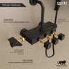 3 in 1 Piano Wall Mixer for Bathroom - ENICET Piano Matte Black Set - Enicet Bathware