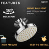 Round Rain Shower Head - ENICET 4 Inch Silver ABS Overhead Shower